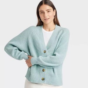 A new day button front cardigan